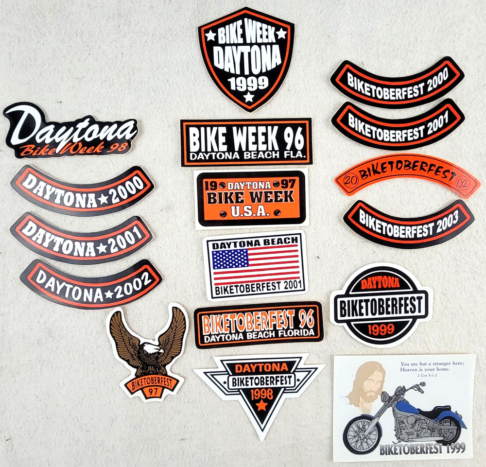 Vintage Daytona Bike Week Biketoberfest Sticker Lot 1996-2003 15+